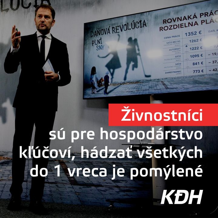 HÁDZAŤ VŠETKÝCH ŽIVNOSTNÍKOV DO 1 VRECA JE POMÝLENÉ

👉 Jedna sadzba pre živnostníkov a zníženie dane pre gastro je dobrá cesta, …