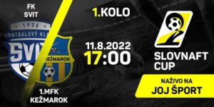 Slovnaft Cup aj dnes v priamom prenose na JOJ ŠPORT 👏
Sledujte od 17.00 duel 1. kola FK Svit – 1.MFK Kežmarok
#slovnaftcup betRi…