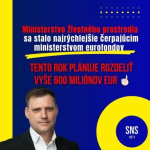 Ministerstvo životného prostredia sa za 8 mesiacov pod vedením Tomáša Tarabu,  stalo lídrom v čerpaní eurofondov