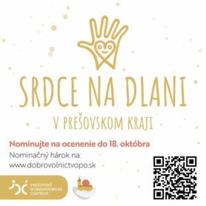 Nominujte dobrovoľníkov či dobrovoľnícke projekty vo svojom okolí na ocenenie Srdce na dlani v Prešovskom kraji