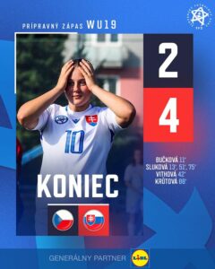 Tím SR WU19 🇸🇰 dnes v rámci kontrolného zrazu zvíťazil v prípravnom súboji nad českými rovesníčkami 🇨🇿 4:2